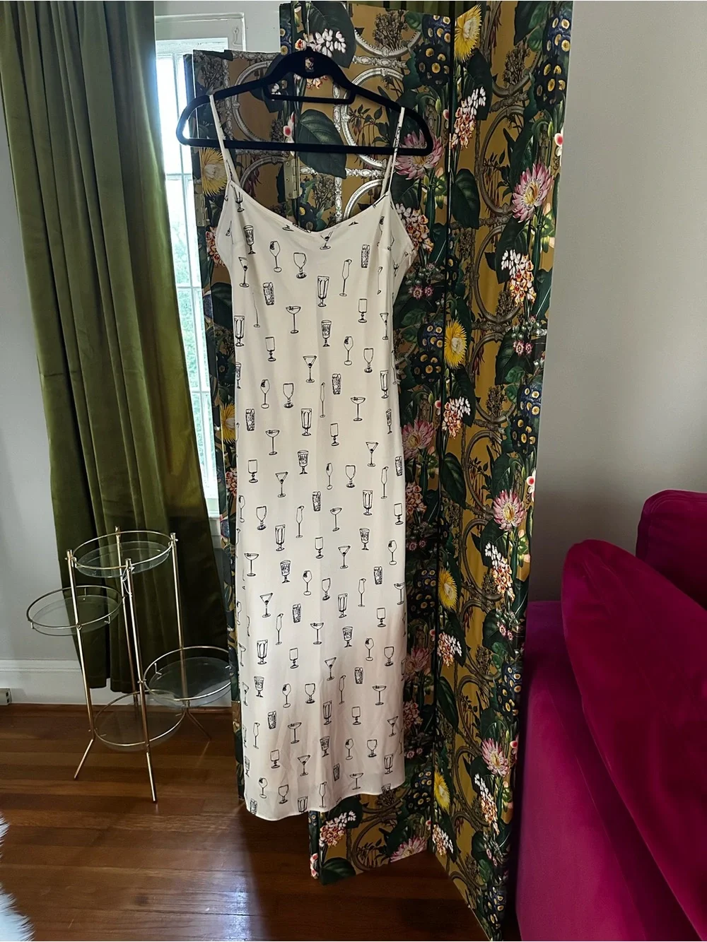 The A&F Julia Slip Maxi Dress Cocktail Pattern Medium ￼